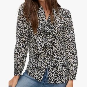 J. Crew tie neck 100% silk blouse